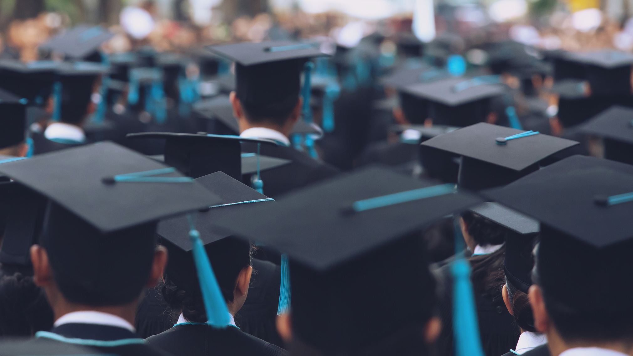 Group of Graduates during commencement. Concept education congratulation in University. Graduation Ceremony	